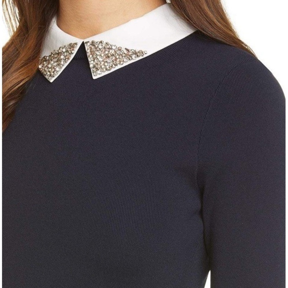 Ted Baker Liaylo Navy Embellished Collar Layered Sweater ASO Baby-Sitters Club 1 - Picture 4 of 12